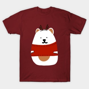 polar bear Christmas concept  for celebrity  time digital paint. T-Shirt